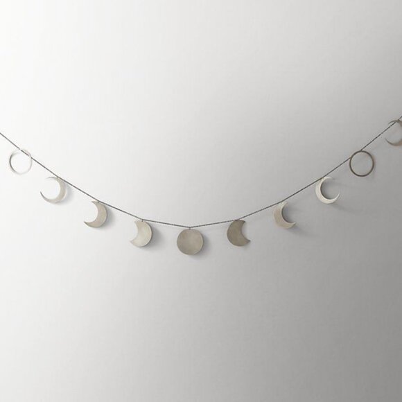 NIOB Restoration Hardware RH Moon Phase Garland | Pewter | 96" L x 4" H - Picture 1 of 4